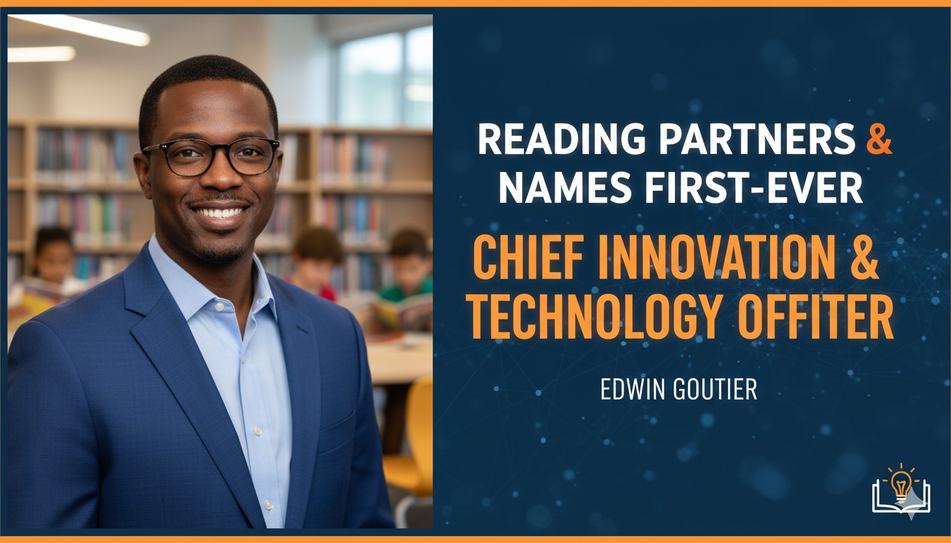 Edwin Goutier, newly appointed Chief Innovation & Technology Officer of Reading Partners, smiling in a professional headshot against a neutral background.