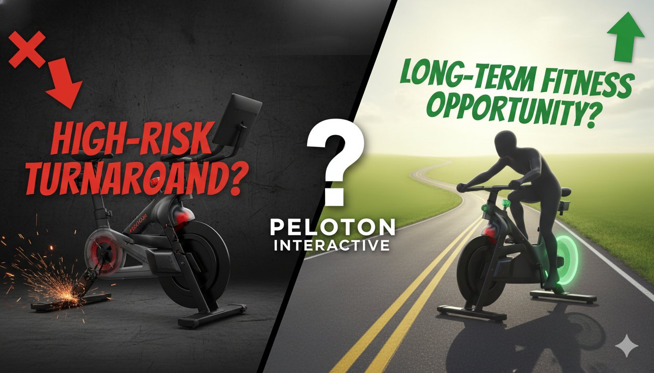 Peloton exercise bike with digital screen displaying workout class