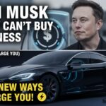 Elon Musk standing beside a Tesla Supercharger station with a thoughtful expression