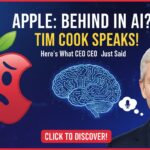 Apple CEO Tim Cook discussing AI strategy during a company event