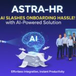 Modern digital dashboard interface of Astra-HR AI-powered onboarding platform showing automated workflows and progress tracking for new employees