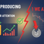 Stock market chart showing cash flow trends with upward arrows for positive stocks and downward for avoided one