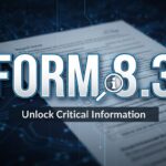 Illustration of a formal UK regulatory disclosure form labeled Form 8.3 with sections for positions and dealings in takeover scenarios.