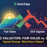 Chart illustrating SolarEdge Technologies SEDG stock valuation divergence between DCF intrinsic value estimates and current market price